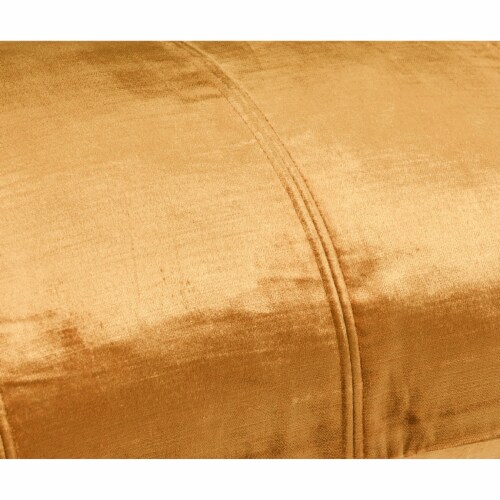 Chad 26 Inch Velvet Decorative Lumbar Throw Pillow, Plush, Copper Perspective: top