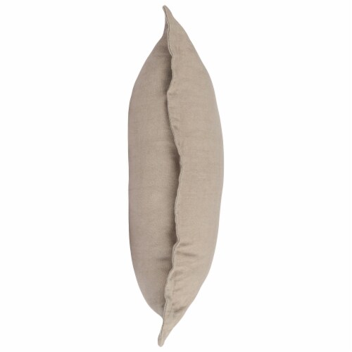 Pixie 22 x 22 Square Soft Fabric Accent Throw Pillow, Flange Edges, Beige Perspective: top