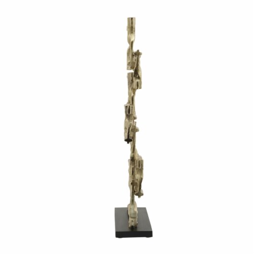Jodie 27 Inch Metal Modern Accent Decor, Stacked Squares, Block Base, Gold- Saltoro Sherpi Perspective: top