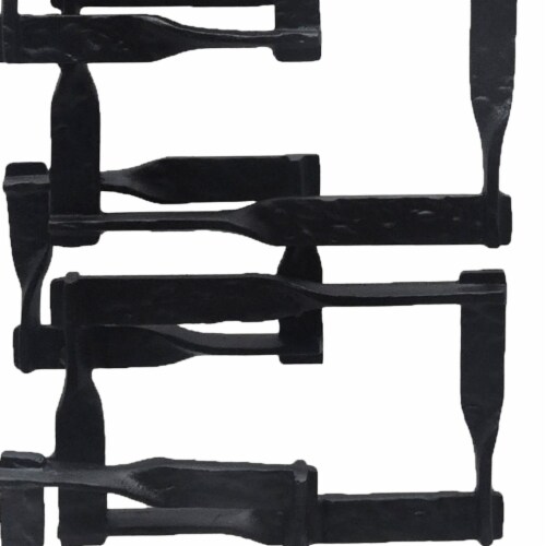 Jodie 27 Inch Metal Modern Accent Decor, Stacked Squares, Block, Black- Saltoro Sherpi Perspective: top