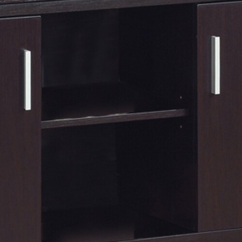 Lou 47 Inch Sideboard Console Serving Buffet Cabinet, 2 Drawers, Brown- Saltoro Sherpi Perspective: top