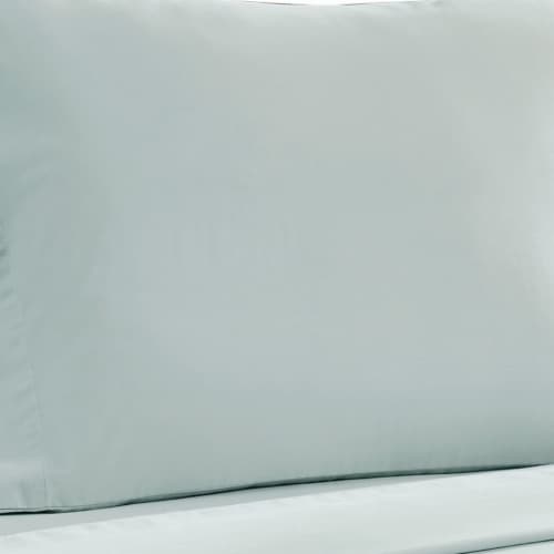 Ivy 4 Piece Queen Size Cotton Ultra Soft Sheet Set, Prewashed, Light Blue- Saltoro Sherpi Perspective: top