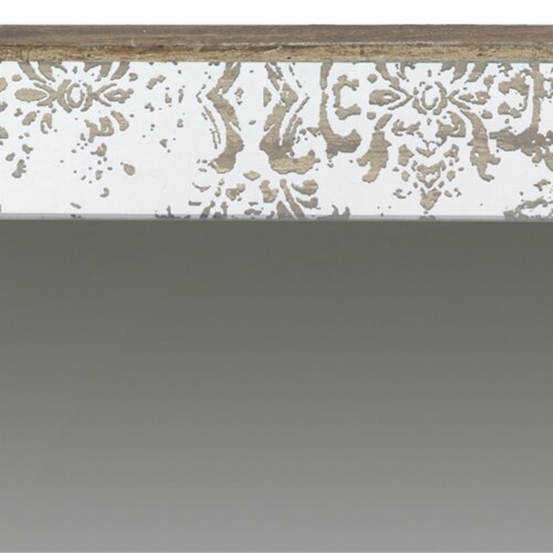 Filo 15 Inch Square Accent Wall Mirror, Raised Edges, Silver Wood Frame- Saltoro Sherpi Perspective: top