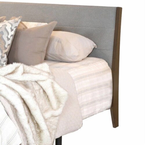 Vee King Size Platform Bed, Modern Low Profile Angled Legs, Natural
