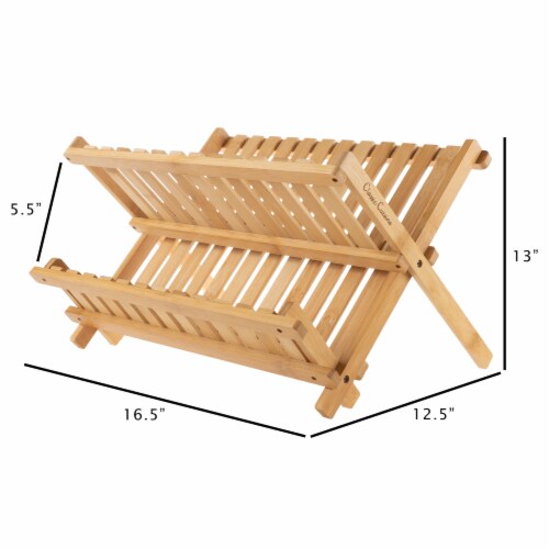 Zulay Kitchen Foldable Bamboo Dish Drying Rack - 2-Tier, 1 - Kroger