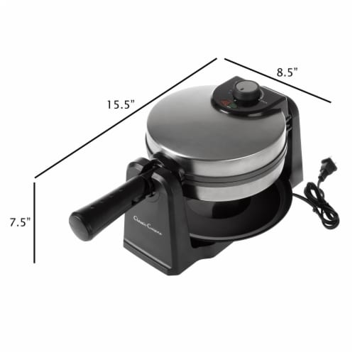 Electric Waffle Iron that Flips Nonstick Plates and Drip Pan for Overflow Easy Clean up Perspective: top