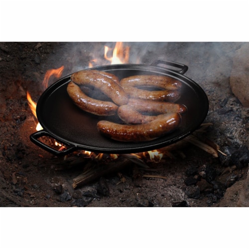 Cast Iron Pizza Pan Flat Skillet 14 Inch Grill Stove Campfire Frying Pan Perspective: top