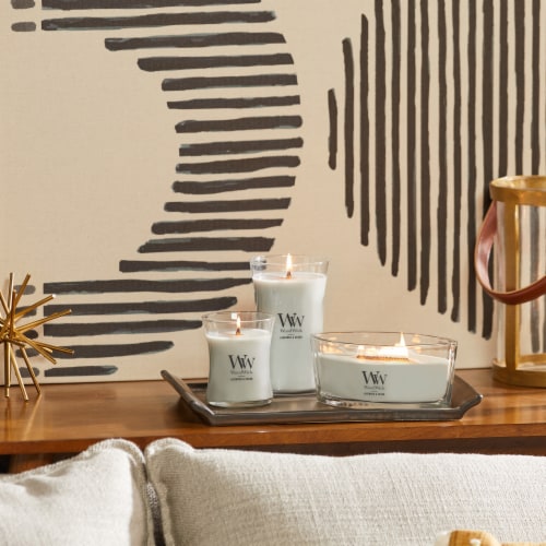 WoodWick Lavender & Cedar Scented Large Hourglass Candle, 21oz Perspective: top