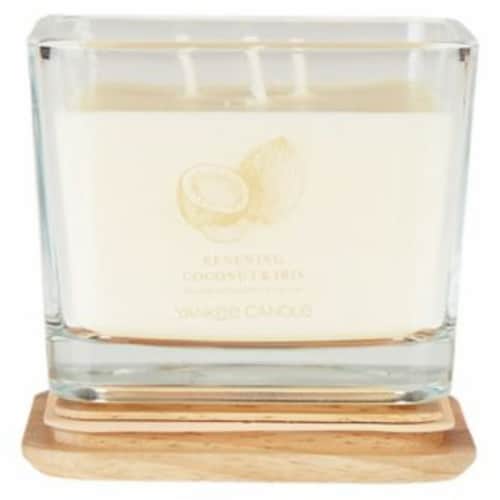 Yankee Candle® Renewing Coconut & Iris  Well Living Medium Square Candle Perspective: top