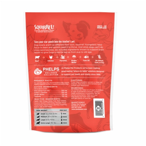Keep Calm & Canine On and Squirrel Attention Focusing Dog Treats 4.5 oz, Variety Pack Perspective: top