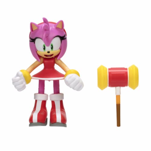 Sonic The Hedgehog 4-Inch Action Figure Modern Amy with Hammer Collectible Toy Perspective: top