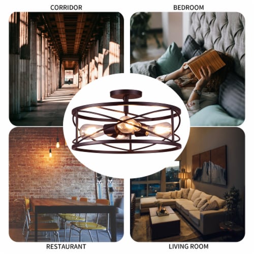 Caged drum semi discount flush mount