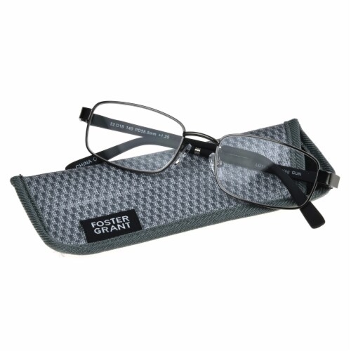 Foster Grant Men's Manning Reading Glasses – Steel/Black Perspective: top