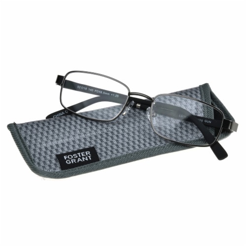 Foster Grant Men's Manning Reading Glasses – Steel/Black Perspective: top