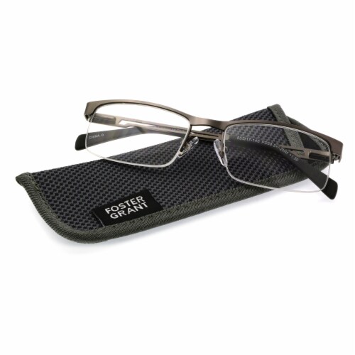 Foster Grant® Men’s Lamar Reading Glasses – Matte Black Metal Perspective: top