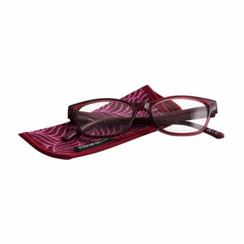 Foster Grant Wine-Tone Frame Women's Reading Glasses Perspective: top