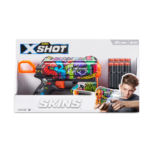 Zuru X-Shot Skins Flux Graffiti Dart Blaster Perspective: top