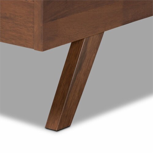 Baxton Studio Brita King SizeGrey Upholstered Walnut Finished Bed Perspective: top
