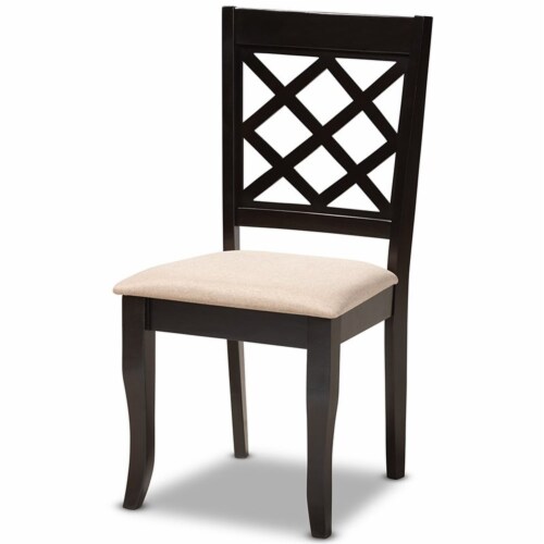 Baxton Studio Verner Wood Dining Chair in Sand and Espresso - Set of 4 Perspective: top