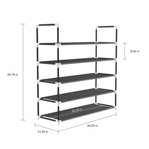 Shoe Rack-5 Tier Storage for Sneakers, Heels, Flats, Accessories, and More-Space Saving Perspective: top