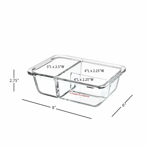 Glass Food Storage Containers with Three Compartment