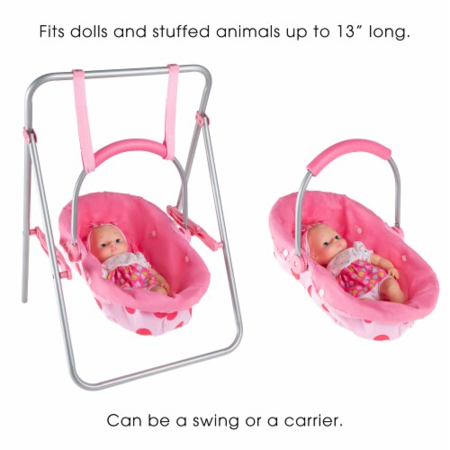 2 in 1 Baby Doll Swing and Carrier Toy Fits 13 Babies Dolls Stuffed Animals Pink 1 unit King Soopers
