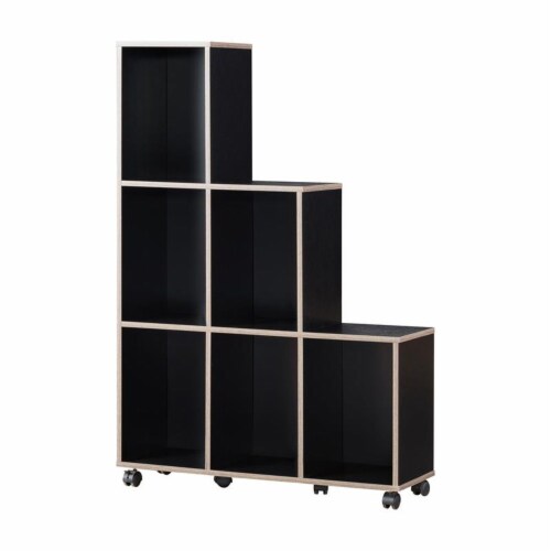 Furniture of America Chapin Wood 6-Compartment Bookcase in Cappuccino Perspective: top