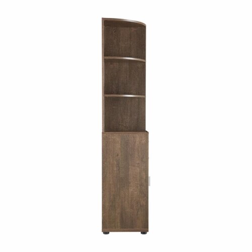 Furniture of America Ingol Contemporary Wood Corner Bookcase in Walnut Oak Perspective: top