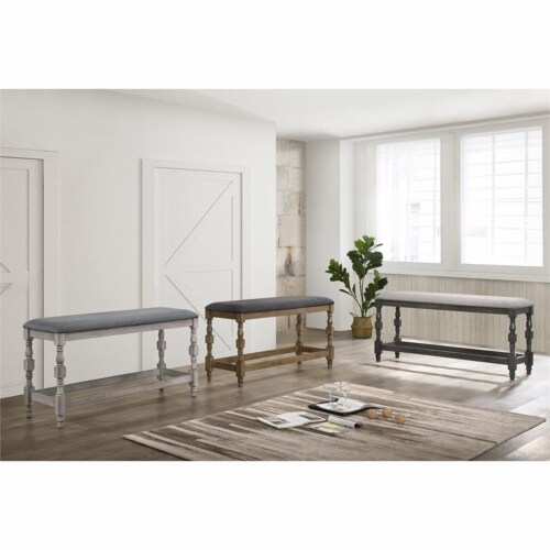Furniture of America Weighton Wood Counter Height Dining Bench in