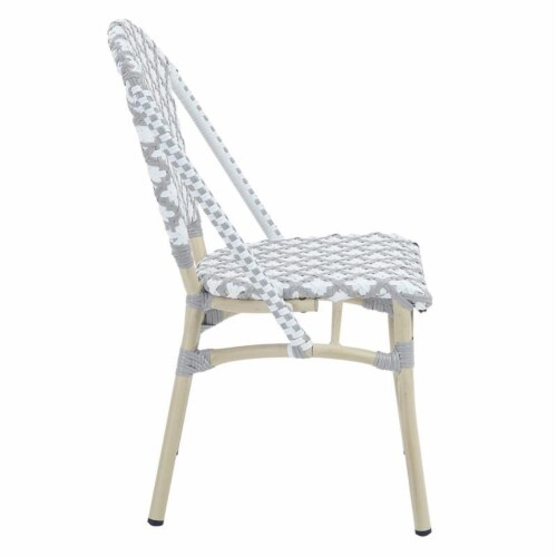 Furniture of America Misea Transitional Aluminum Patio Chair in Gray (Set of 2) Perspective: top