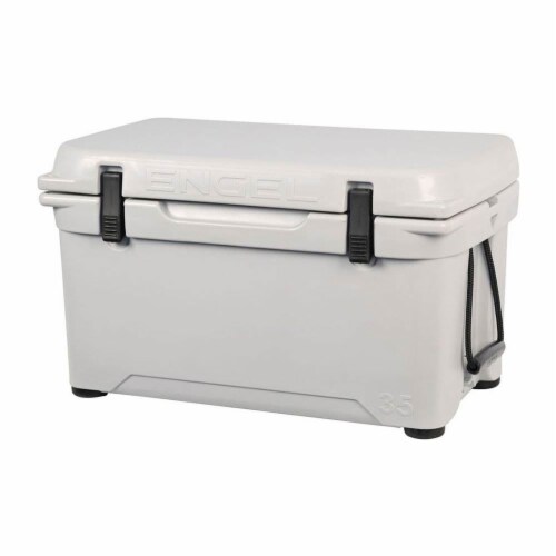 Engel 35 High Performance Durable Roto Molded Airtight Ice Cooler, Gray (2 Pack) Perspective: top