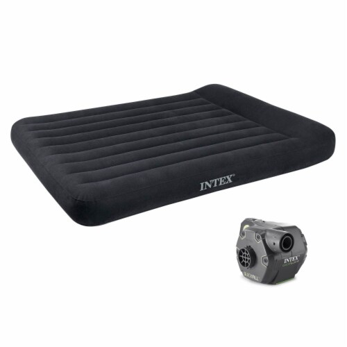 Intex Classic Dura Beam Air Mattress Bed w/ Built In Pump, Full