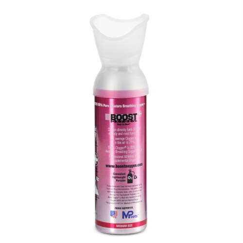 Boost Oxygen Natural 5 Liter Pure Oxygen Canister, Pink Grapefruit (6 Pack) Perspective: top