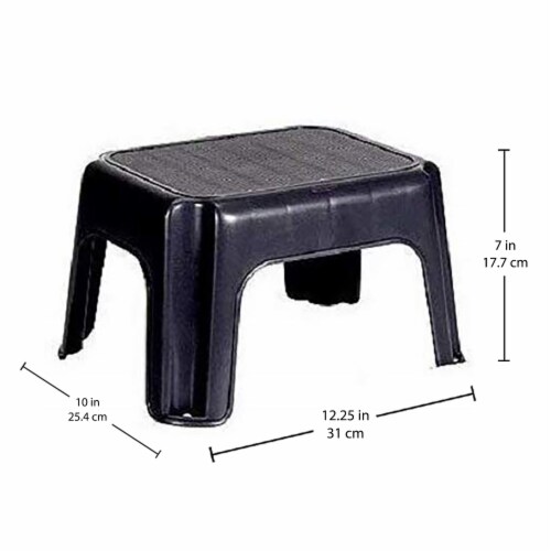 Rubbermaid Durable Roughneck Plastic Family Sturdy Step Stool Black 2 Pack 2 Piece Harris Teeter