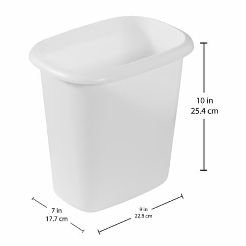 Rubbermaid 6 Quart Bedroom, Bathroom, and Office Wastebasket Trash Can (2 Pack) Perspective: top