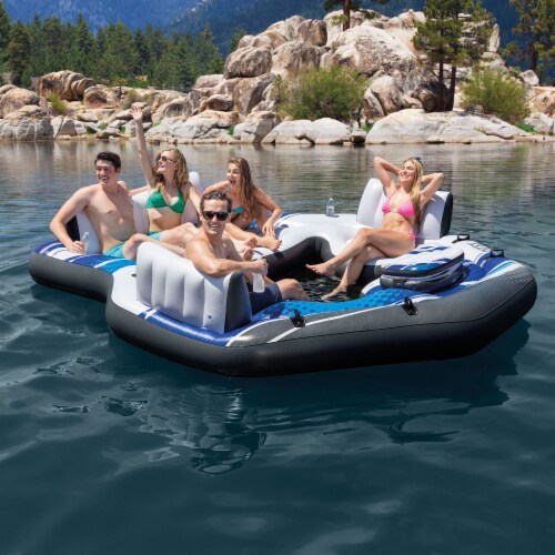 Intex Adult 5 Seat Inflatable Tropical Island Lounging Pool Float Blue 2 Pack 2 Piece Pay Less Super Markets
