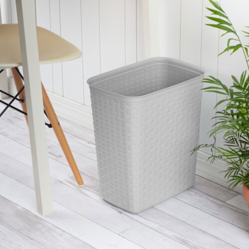 Sterilite Weave 5.8 Gallon Plastic Home/Office Wastebasket Trash Can (6 Pack) Perspective: top