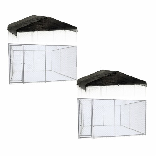 Chain link dog kennel roof deals