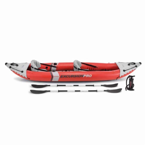 Intex 2 Person Vinyl Kayak w/ Oars & Pump & 2-Person K2 Kayak w/ Oars Air Pump Perspective: top