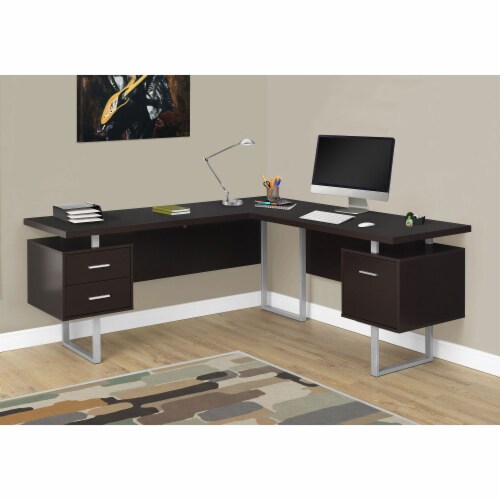 Monarch Specialties 70 In. Contemporary Computer Desk Cappuccino 2