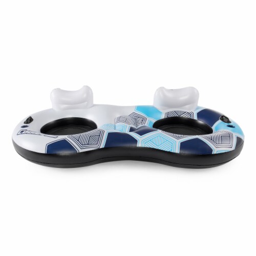 Bestway 3 Floats Inflatable Lake Pool Tube Package w/ 1 Double & 2 Single Seats Perspective: top
