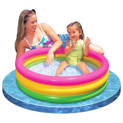 Intex 34in x 10in Sunset Glow Soft Inflatable Baby/Kids Swimming Pool (8 Pack) Perspective: top