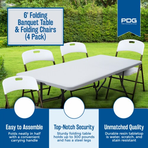 Plastic Development Group 6 Folding Banquet Table Folding Chairs 4 Pack 2 Piece Fry s Food Stores