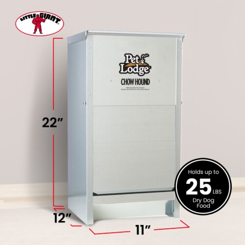 Little Giant Dry Food Automatic Steel Dog Feeder Chow Hound 25 LB