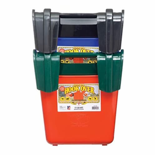 Little Giant HF15BLACK 15 qt. Mountable Plastic Hook Feeder, Black (4 Pack) Perspective: top