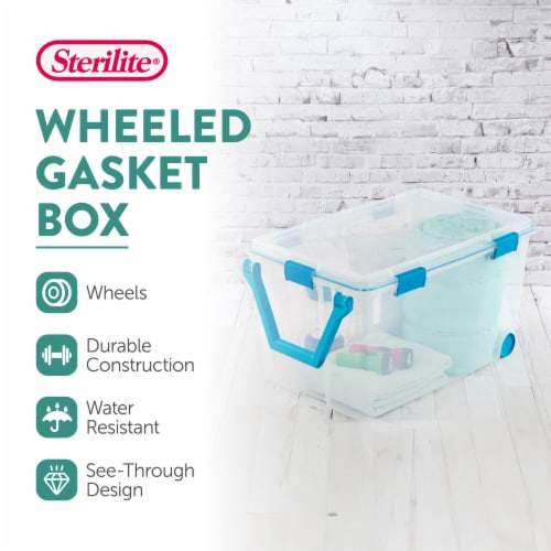 Sterilite 120-Qt Clear Plastic Wheeled Storage Bin with Gasket