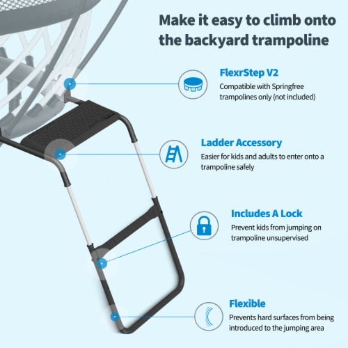 Springfree Outdoor Square 13 Foot Trampoline, Enclosure, Hoop Game, and Ladder Perspective: top