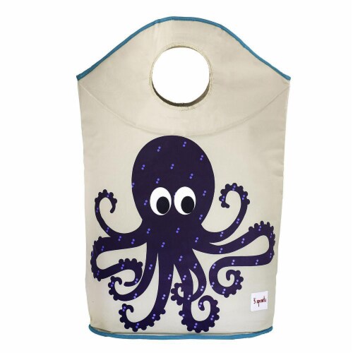 3 Sprouts Baby Laundry Hamper for Nursery, Octopus & Playroom Toy Chest, Whale Perspective: top