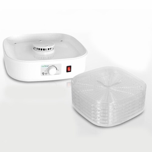 NutriChef Kitchen Countertop 5 Tray Electric Food Dehydrator Machine (2 Pack) Perspective: top