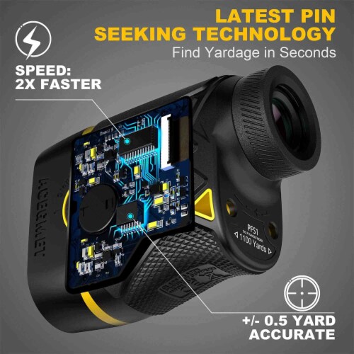 ACEGMET 1100 Yard 8 Mode Golf Laser Rangefinder with 6x Magnification, Black Perspective: top